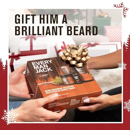 Every Man Jack Men'S Aged Bourbon Beard Kit Holiday Set Face Wash Beard Butter And Beard Oil