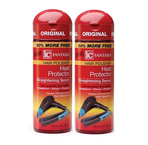Fantasia High Potency Ic Heat Protector Straightening Serum Hair Polisher 6 Oz (Pack Of 2)