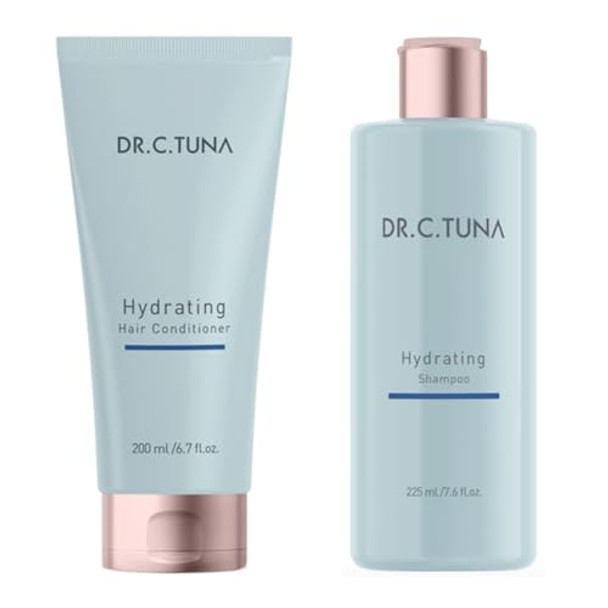 Farmasi Dr. C. Tuna Hydrating Shampoo & Conditioner Duo – Complete Hair Care For Dry & Damaged Hair – Vegan – 7.6 Fl.Oz (225 Ml Shampoo / 7.6 Fl.Oz 200 Ml Conditioner)