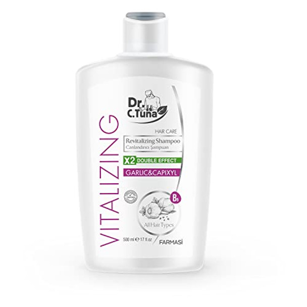 Farmasi̇ Dr. C. Tuna Vitalizing Garlic Shampoo Natural Hair Treatment For Hair Growth Prevents Hair Loss Stimulates Growth Relieves Itchy Scalp With Capixyl And Coconut Oil 17 Fl. Oz / 500 Ml