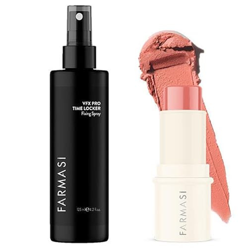 Farmasi Vfx Pro Illuminating Primer Spray Make-Up Fixer & Farmasi Blush Stick (01 - Joy)