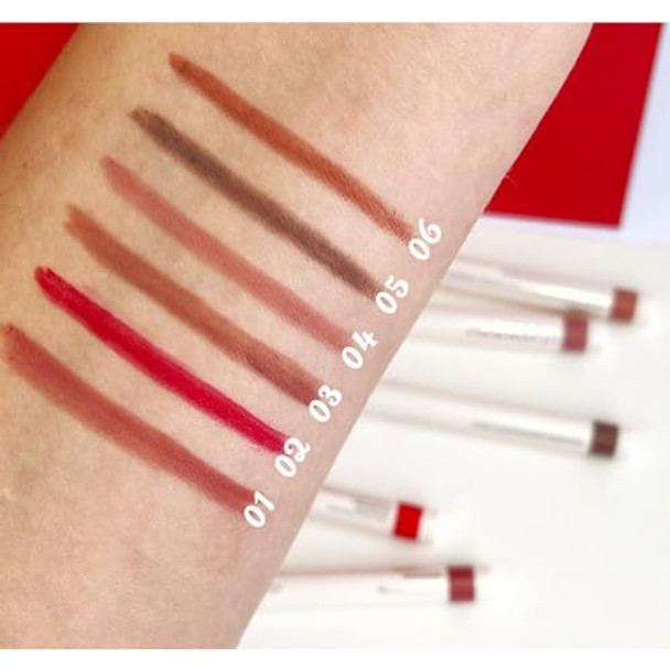 Farmasi Automatic Lip Pencil (02 Deep Red) - Precision Application Blendable Long-Lasting Versatile Colors No Waste Easy Use Lip Contour Makeup Essential Perfect Lip Lines