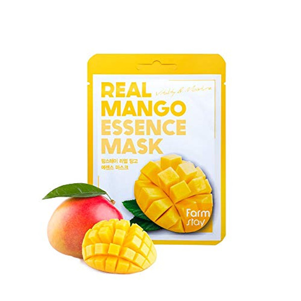 Farmstay] Real Essence Mask(12-Combo) - Mango Coconut Peach Avocado Korean Skin Care Mask Sheet