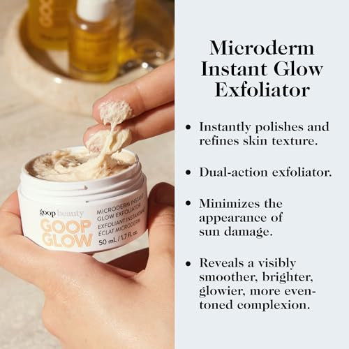 Goop Beauty Microderm Exfoliator & Water Cream 1.7 Fl Oz Physical & Chemical Exfoliant To Smooth Face 1.7 Fl Oz Matte Moisturizer For All Skin Types