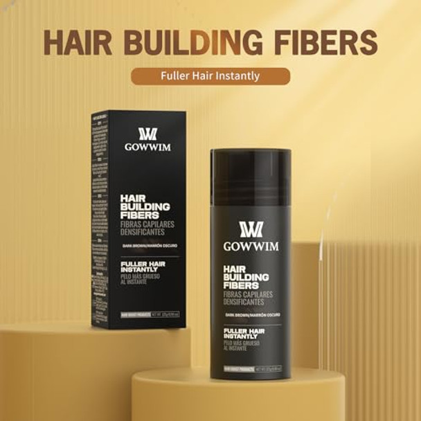 Gowwim Hair Fibers For Thinning Hair Building Fibers Instantly Cover Sparse Areas-Bald Spots Cover Up (Black4 0.88 Ounce (Pack Of 1))