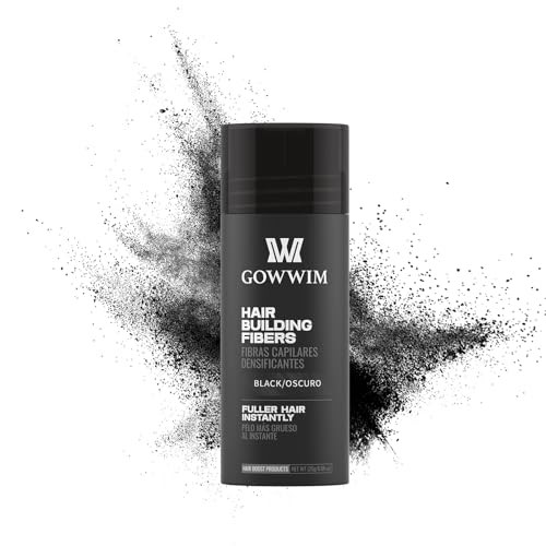 Gowwim Hair Thickening Fibers- Instantly Volumize Sparse Areas Black
