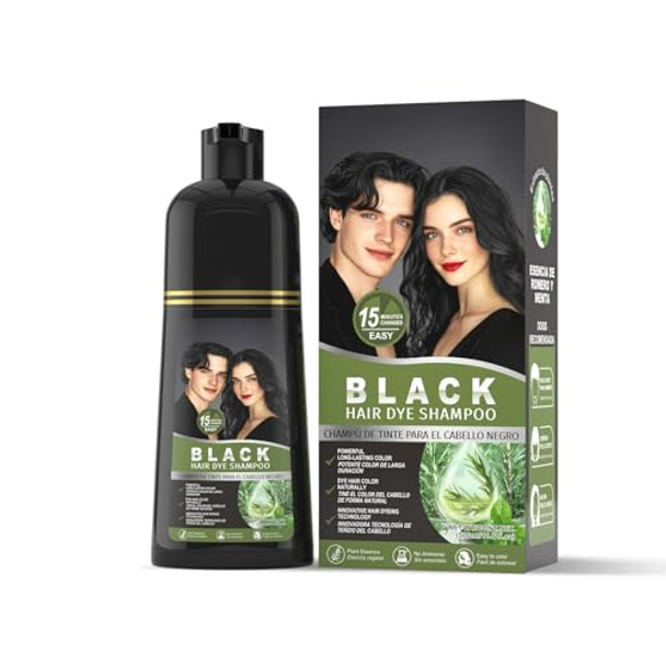 Gowwim Black Semi-Permanent Hair Dye Shampoo Long - Lasting Color 500Ml