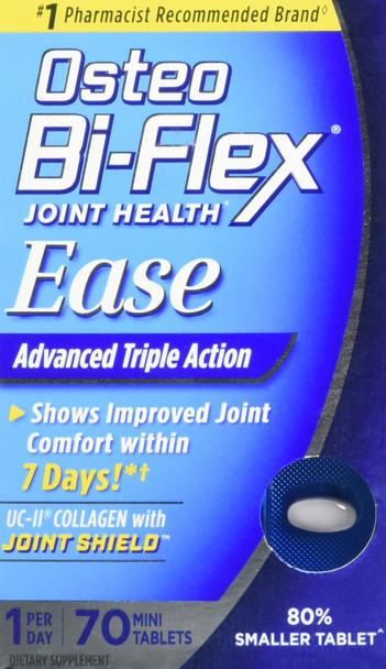 Osteo Bi-Flex Joint Health Ease Mini Tabs a Day Advanced Triple Action UC-II Collagen Formula 70 Count (Pack of 1)