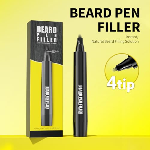 Gowwim Waterproof And Sweatproof Beard Pen Precisely Fills In Beard Gaps To Create A Thick And Lush Beard Effect Suitable For All Beards Dark Brown