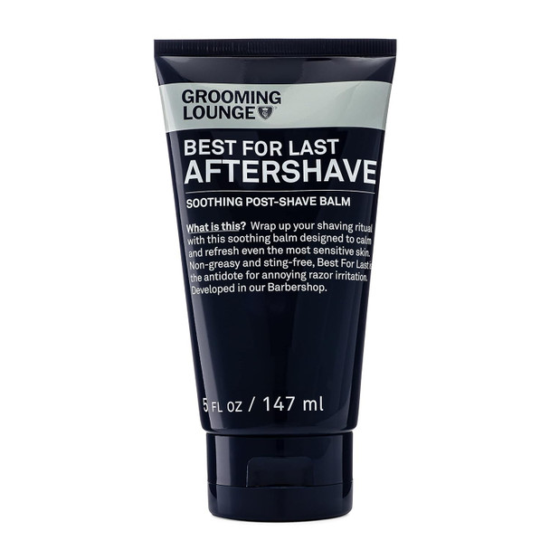 Grooming Lounge Best For Last Aftershave - Soothing After Shave Balm - Instantly Calms Irritated Skin - Refreshing Facial Moisturizer - Ideal For Sensitive Skin - Non-Greasy - Fragrance - 5 Oz