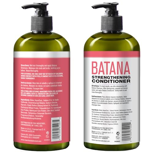 Hair Chemist Batana Strengthening Shampoo & Conditioner 33.8 Oz. (2-Pc Set) - Batana Shampoo And Conditioner For Hair Growth Thickening And Strength