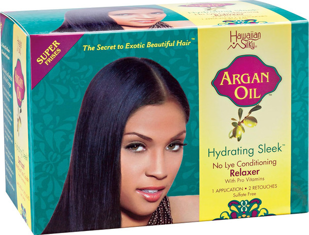 Hawaiian Silky Hydrating Sleek No Lye Relaxer Argan Oil Super