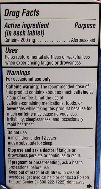 Equate Caffeine Stay Awake Tablets, 200 Mg, 80 Count