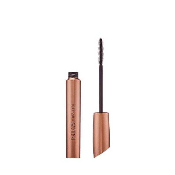 Inika Curvy Lash Mascara Smudge-Proof Vegan Curling Mascara For Lift Length And Curl. Skincare Ingredients + Castor Seel Oil For Strength And Growth. Rich Buildable Glossy Pigments. Black