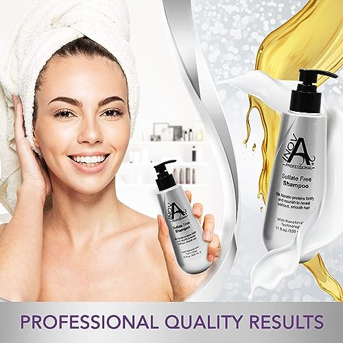 Inova Professional Silk Keratin Smooth Protection Sulfate- Shampoo (3.4 Oz) White