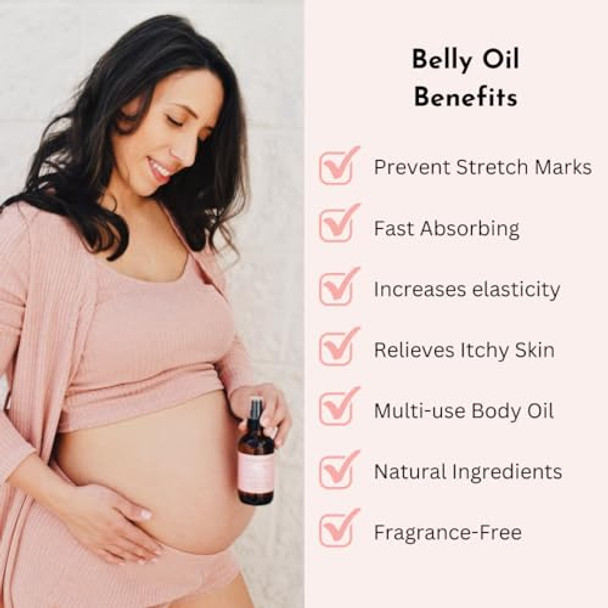 Irene Organics Organic Belly Oil For Pregnancy Stretch Mark Prevention And Treatment Award Winning Anti Stretch Mark Tummy Oil For Pregnancy And Postpartum - Hydrating Bump Serum