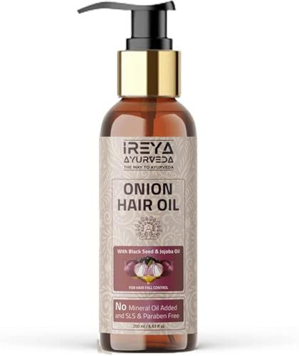 Ireya Ayurveda Hair Oil 200Ml With Black Seed Onion Jojoba & Castor Oils For Hair Growth And Care No Minerals Or Preservatives