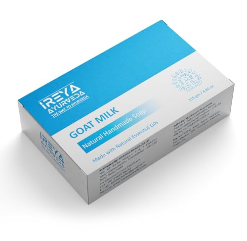 Ireya Ayurveda Goat Milk Soap - With Lavender Shea Butter & Aloe Vera Extract 125 G (4.41 Oz) Moisturizing Cleansing From Parabens Sls And Handmade Soap In India