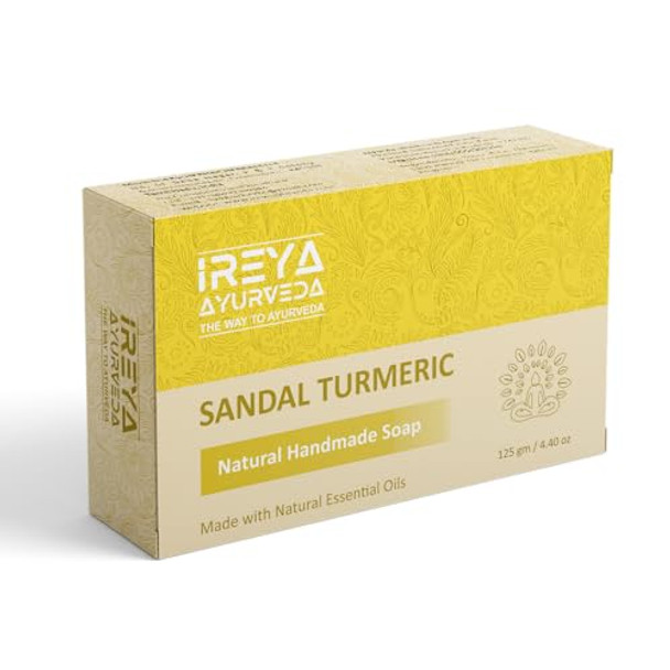 Ireya Ayurveda Turmeric Sandal Bar - 4Oz - Vegan - Handmade - Moisturizing - India