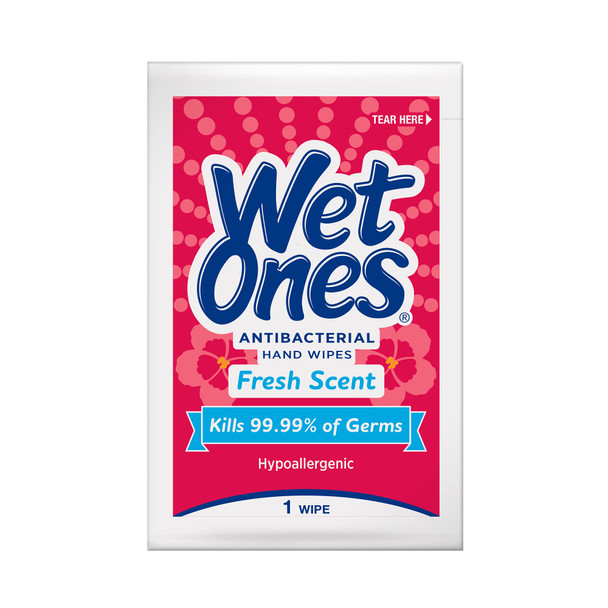 WET ONES Antibacterial Hand Wipes Singles, Fresh Scent 24 ea