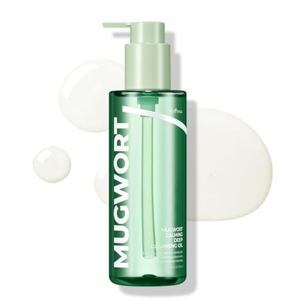 Isntree Mugwort Calming Deep Cleansing Oil 200Ml 6.76 Fl.Oz Korean Oil Cleanser For Sensitive & Oily Skin Lightweight & Non-Greasy Soothing & Deep Cleansing Vegan & Cruelty- Skincare