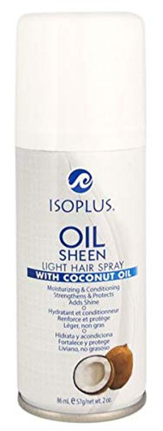 Isoplus Oil Sheen Light Hair Spray With Coconut Oil 2 Oz (Pack Of 2)