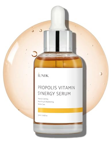 Iunik Propolis 70% Vitamins 17% Synergy Serum - Centella Asiatica Calming Soothing Deep Nourishing For Dry Dull Spot Hyperpigmentation Sensitive Acne-Prone Skin No Pore Clogging Korean Skincare