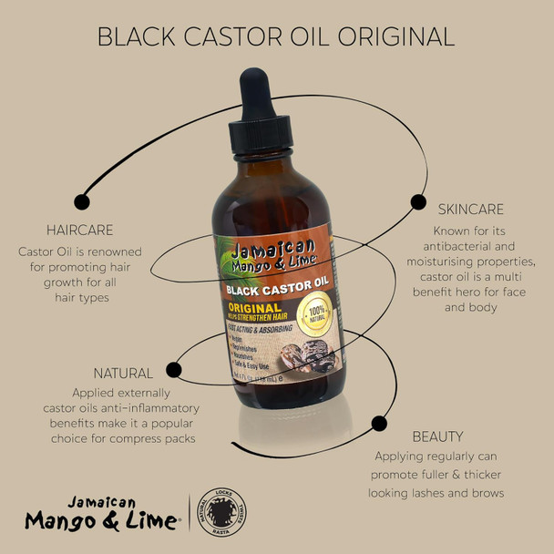 Jamaican Mango & Lime Black Castor Oil 4 Oz