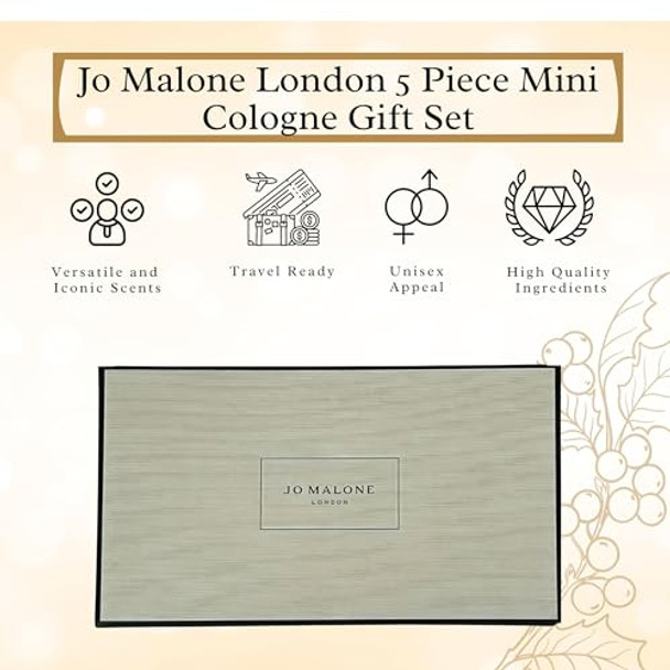Jo Malone Cologne For Men And Women – Fragrance Variety 5 Piece Mini Set (0.30 Oz Each)
