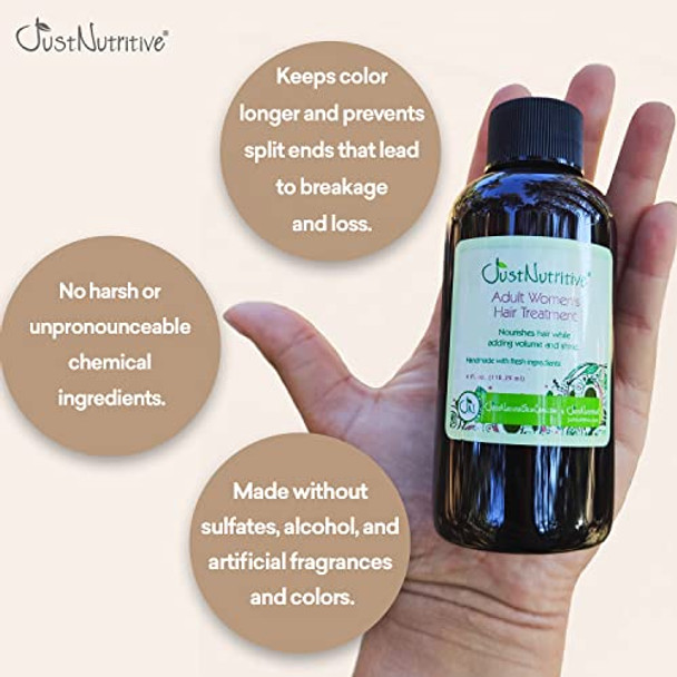 Just Nutritive Adult Women'S Hair Treatment Oil Nourishing And Strengthening 4 Oz Liquid Sls And Chemical Ideal For Thinning Hair And Hair Loss Regrowth