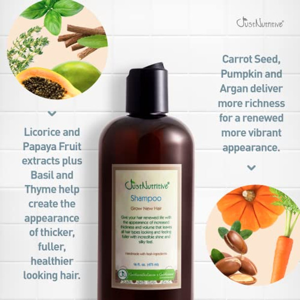 Grow Hair Shampoo Healthy Hair Growth Natural Shampoo For Both Men And Women Hair Care Hair Growth Just Nutritive 16 Fl Oz