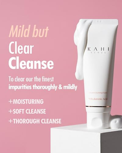 Kahi Cream Foaming Cleanser Face Wash Hydrating Cream To Foam Cleanser For Oily Skin & Combination Face Care Gentle Face Cleanser W/Collagen K Beauty Foaming Face Wash 2.70 Fl Oz