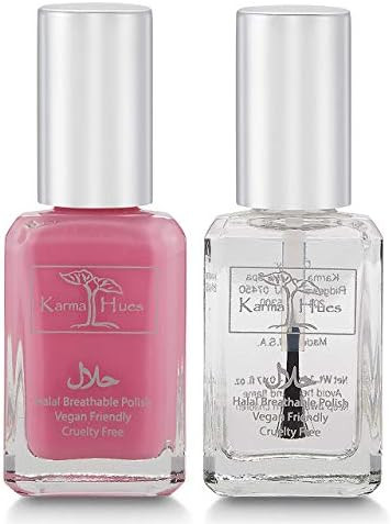 Karma Organic Halal Nail Polish With Amazing Truly Breathable Top Coat Cruelty And Vegan - Oxygen Permeable Wudu Friendly Nail Enamel
