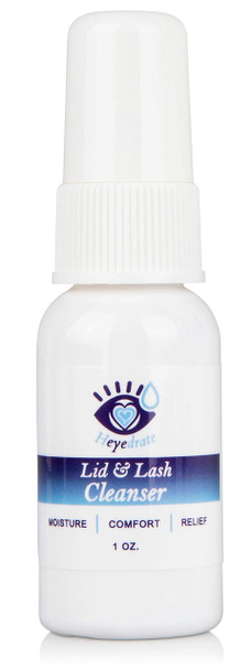 Heyedrate Lid and Lash Cleanser for Eye Irritation and Eyelid Relief, Gentle Hypochlorous Acid Eyelid Cleansing Spray (1 ounce)