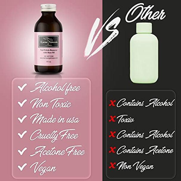 Karma Organic Nail Polish Remover & Nail Polish Remover Wipes Bundle – Natural Rose Oil Nail Polish Remover (4Fl-Oz) Rose Nail Polish Remover Wipes (Pack Of 10)