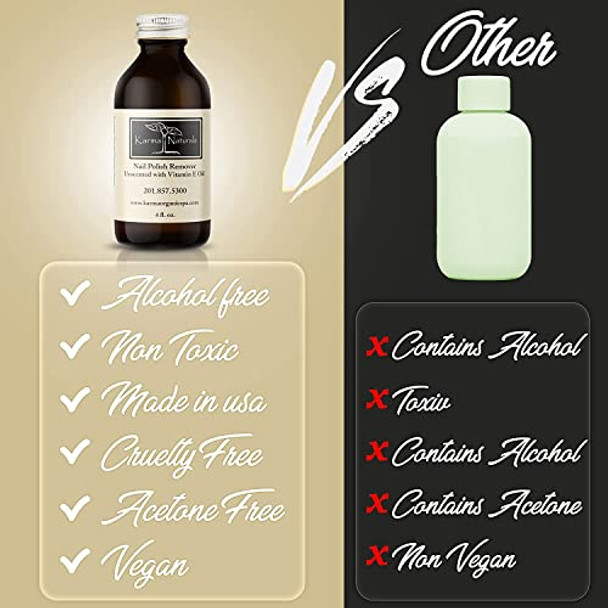 Karma Organic Unscented Nail Polish Remover Non-Toxic Nail Treatment Vegan Cruelty-) (Unscented) (Unscented +Top/Triple Bas)