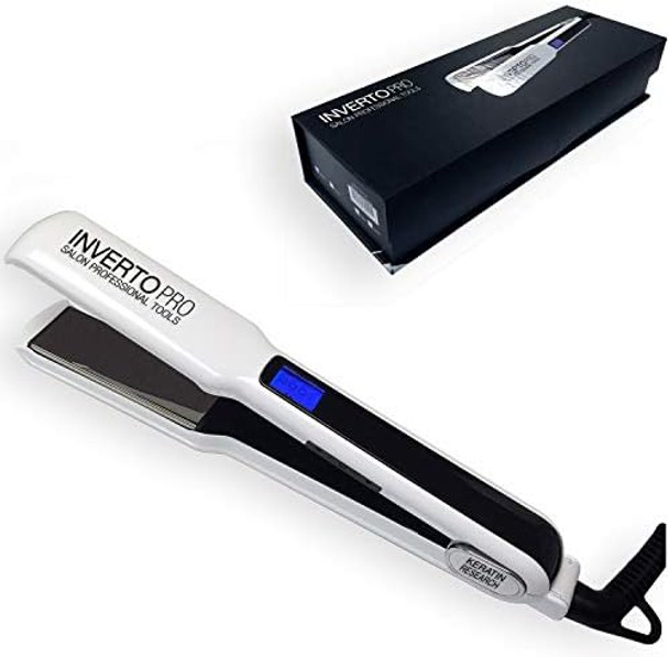 Keratin Research Professional Flat Iron Hair Straightener (110V White) Pro Silver Titanium Plates 1.5" For Keratin Treatments And Salon Heavy Duty Compatible With Hsi Flat Iron
