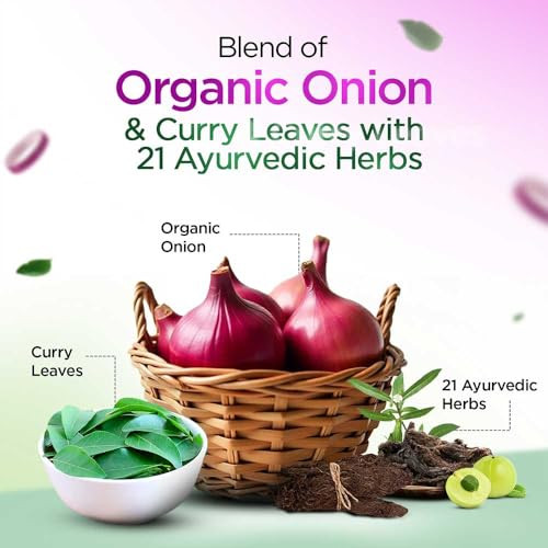 Kesh King Organic Onion Shampoo Controls Hairfall With Curry Leaves Increase Hair Growth Damage Repair Provides Soft & Shiny Hair 20.29 Fl Oz (Pack Of 1)