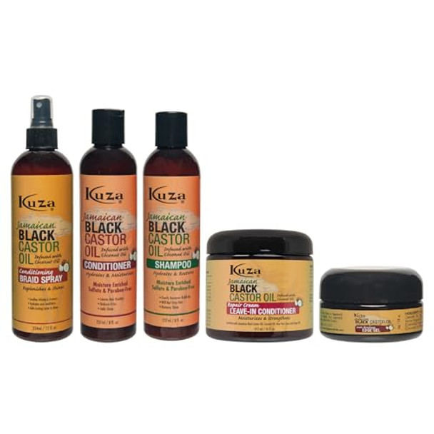 Kuza Jamaican Black Castor Oil Conditioner - Infused With Coconut Oil - For All Hair Types And Color-Treated Hair 8 Fl Oz