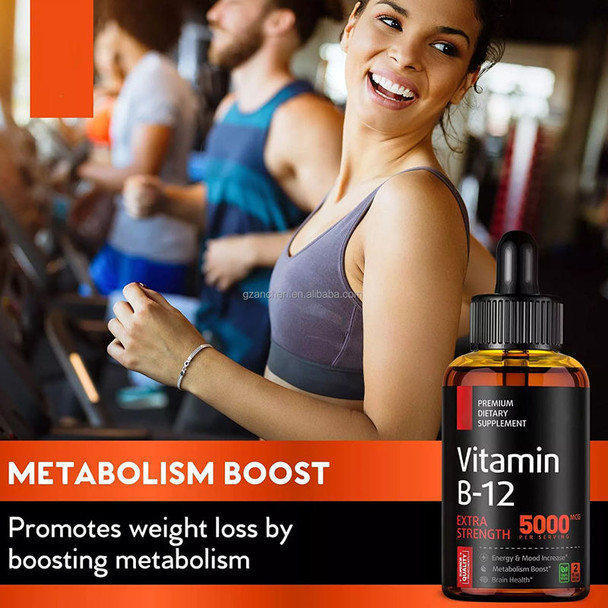 Vitamin B12 Sublingual - Organic B12 Vitamin 5000 MCG - Made in The USA - Methylcobalamin B12 Liquid Supplement - Energy, Mood & Metabolism Increase - Vegan Vitamin B12 Drops