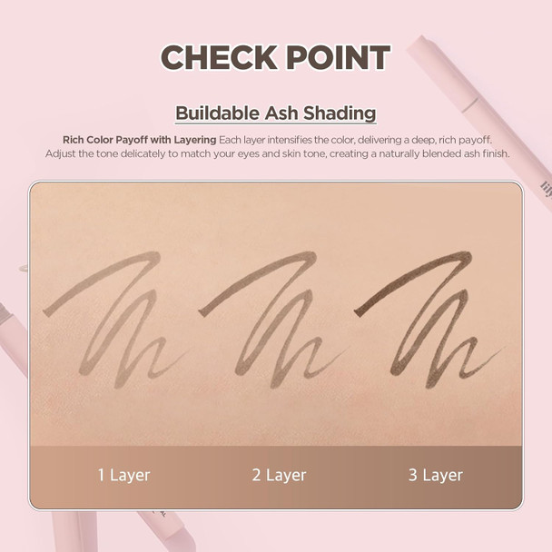 Lilybyred Am9 To Pm9 Survival Penliner Natural Korean Soft Ash Tone Liquid Eyeliner 0.1Mm Ultra-Fine Brush Quick-Dry Smudge-Proof Layerable Ash Pigment Buildable Color 0.035 Oz. (01 Ash Black)