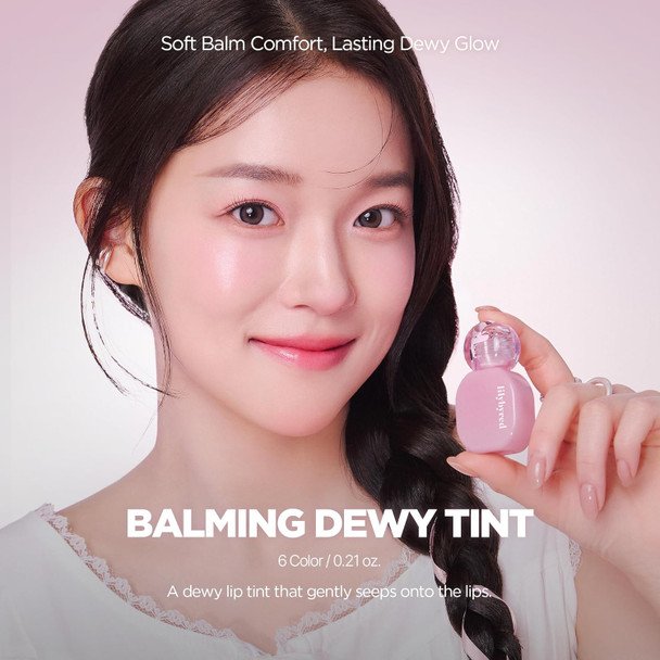 Lilybyred Balming Dewy Tint Korean Semi-Glow Lip Stain Velvet To Soft Glow Texture Sheer Buildable Color Moisturizing & Lightweight Natural Flush Look Non-Sticky 0.21 Oz. (01 Lowkey Peach)
