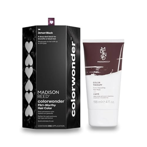 Madison Reed Glow Up Bundle - Colorwonder In Jetset Black 2N And Color Therapy In Caffe