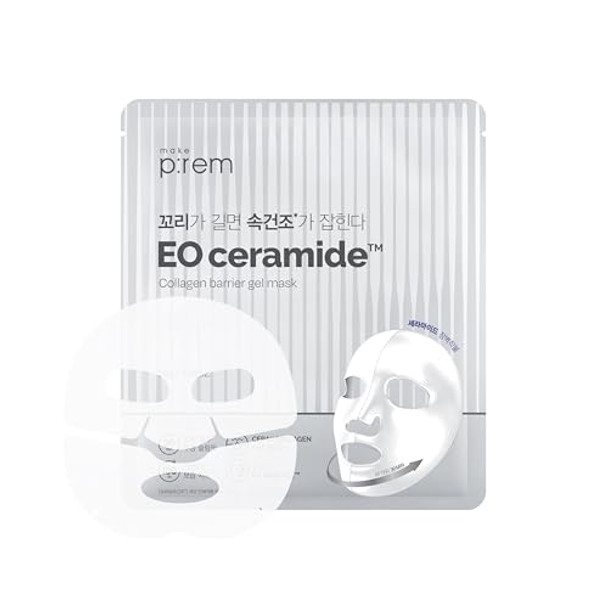Eo Ceramide Collagen Barrier Gel Mask Ultra-Fine Overnight Hydrating Mask For Skin Barrier Support Long-Lasting Hydration Korean Skin Care 0.98Oz X 4Ea
