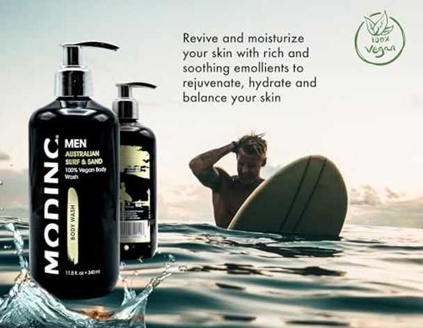 Modinc Luxury Australian Surf & Sand Body Wash Hydration Blend Vegan Cruelty Pump 11.5 Ounces
