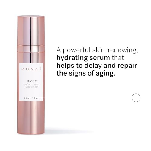 Monat Rewind Age Control Nectar - Fast Absorbing Hydrating Serum. Skin Perfecting Natural Aha. Correcting & Transforming Face Serum Anti Aging Face Cream W/Hyaluronic Acid - Net Wt 30 Ml / 1 Fl. Oz.