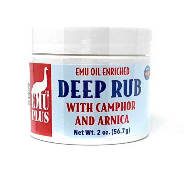 Montana Emu Ranch - Emuplus Deep Rub With Camphor And Arnica 2 Ounce Jar - Made With 100% Pure Emu Oil - Formulated For Older Active Athletes