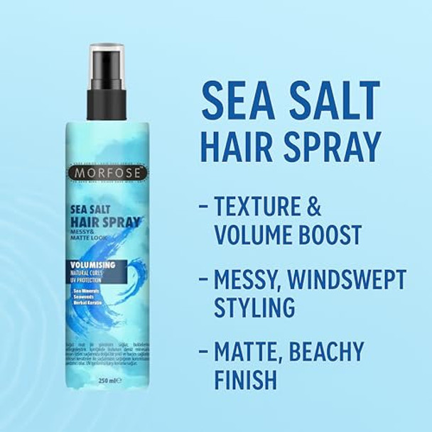 Morfose Sea Salt Spray - For Natural Wavy Beach Hairstyles With Extra Volume And Texture 10.14 Fl Oz