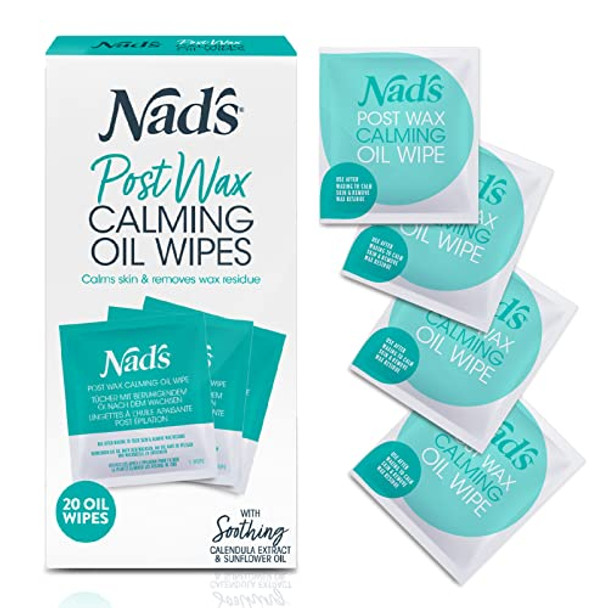Nad'S Post Wax Calming Oil Wipes Refill Pack - 20 Wipes After Wax Remover