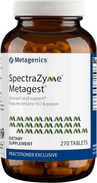Metagenics Spectrazyme Metagest Stomach Acid Support 135 Servings